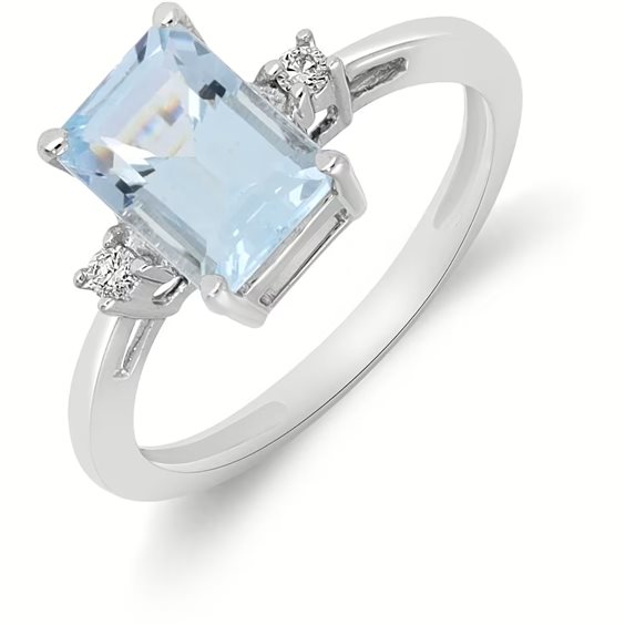 Ring Promesse Woman in White Gold Acquamarina 1.00 Ct ADVA10BT - ADVA10BT